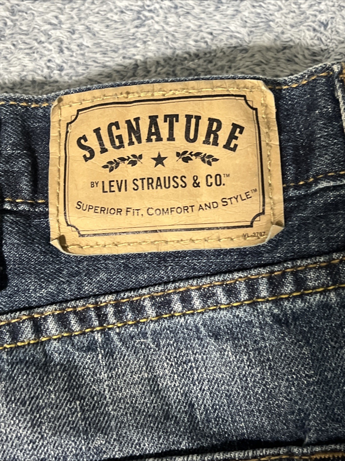 Signature Levi Strauss Jeans Mens 44×30 Relaxed Straight Leg Blue 100% Cotton