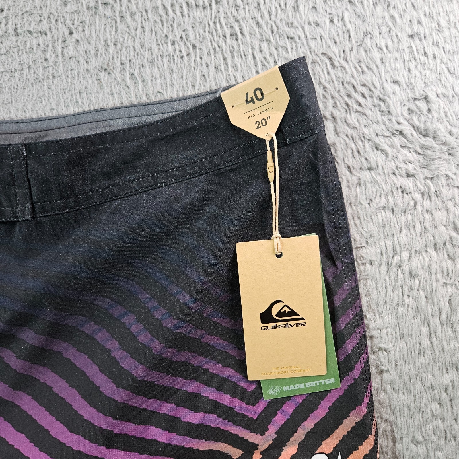 NWT Quiksilver Board Shorts Swim Trunks Men 40 No Liner 20″ Colorful Pattern