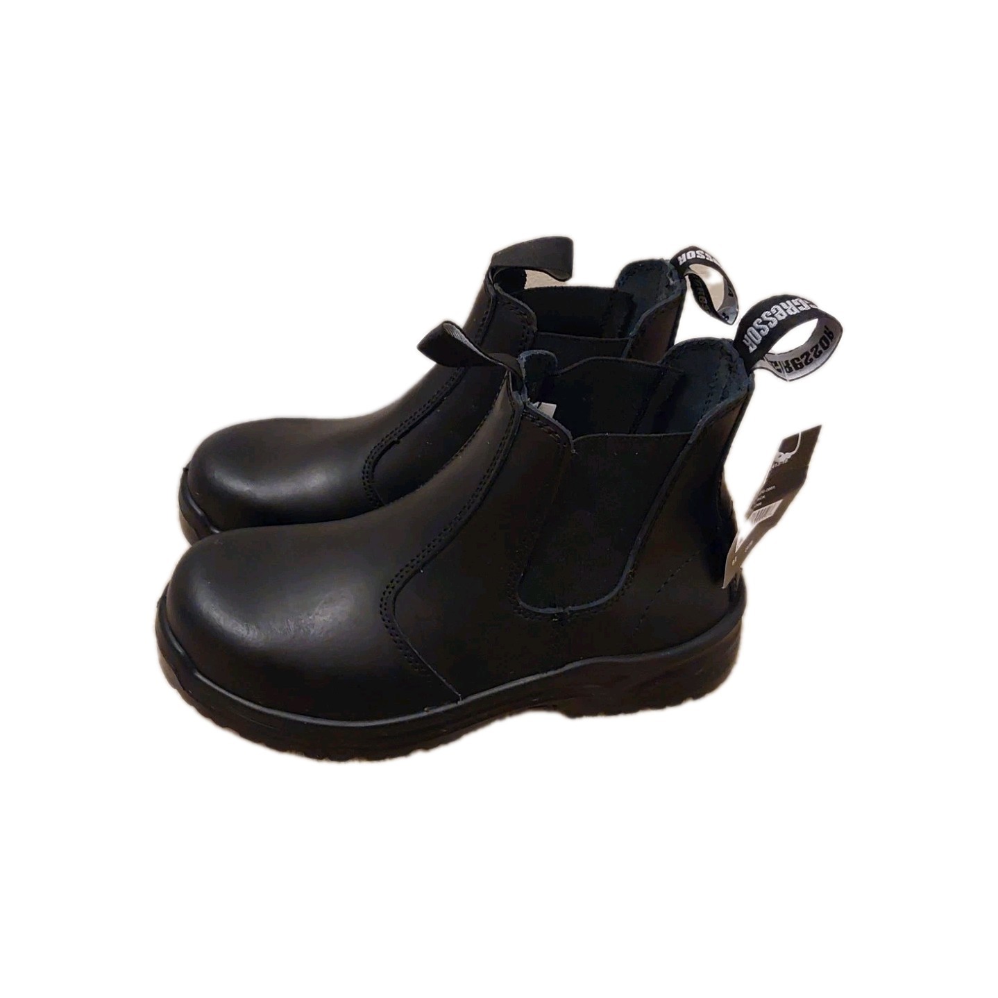 NEW Aggressor Black Leather steel toe Chelsea Boots Female US 9 Standard Width
