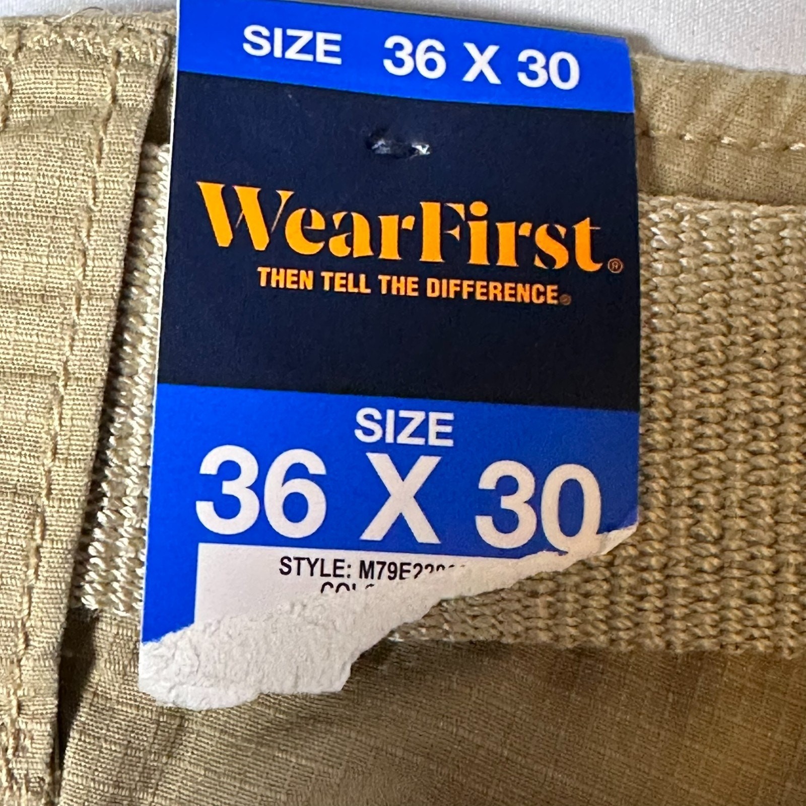 WearFirst Free-Band Cargo Pants Mens 36×30 Khaki Tan Stretch NWT