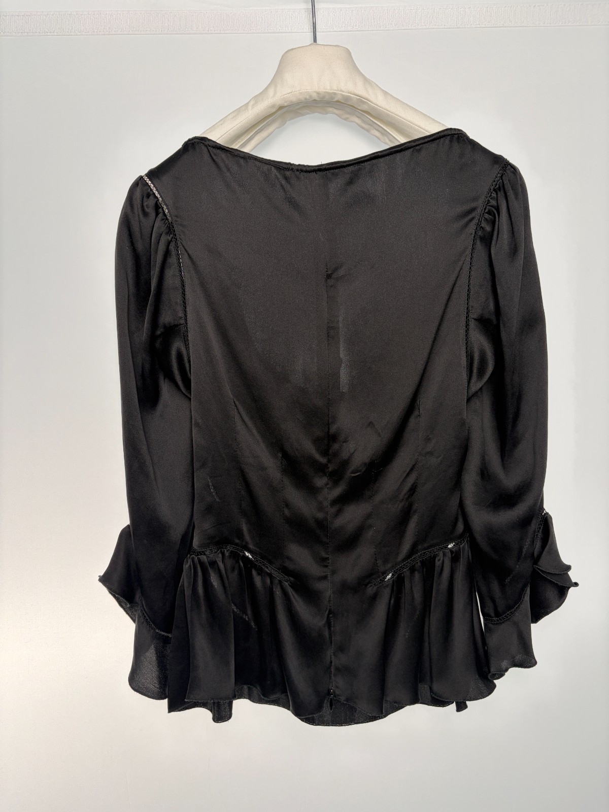 Alexander McQueen 2002 Silk Blouse ‘Supercalifragilistic’ Black, 38