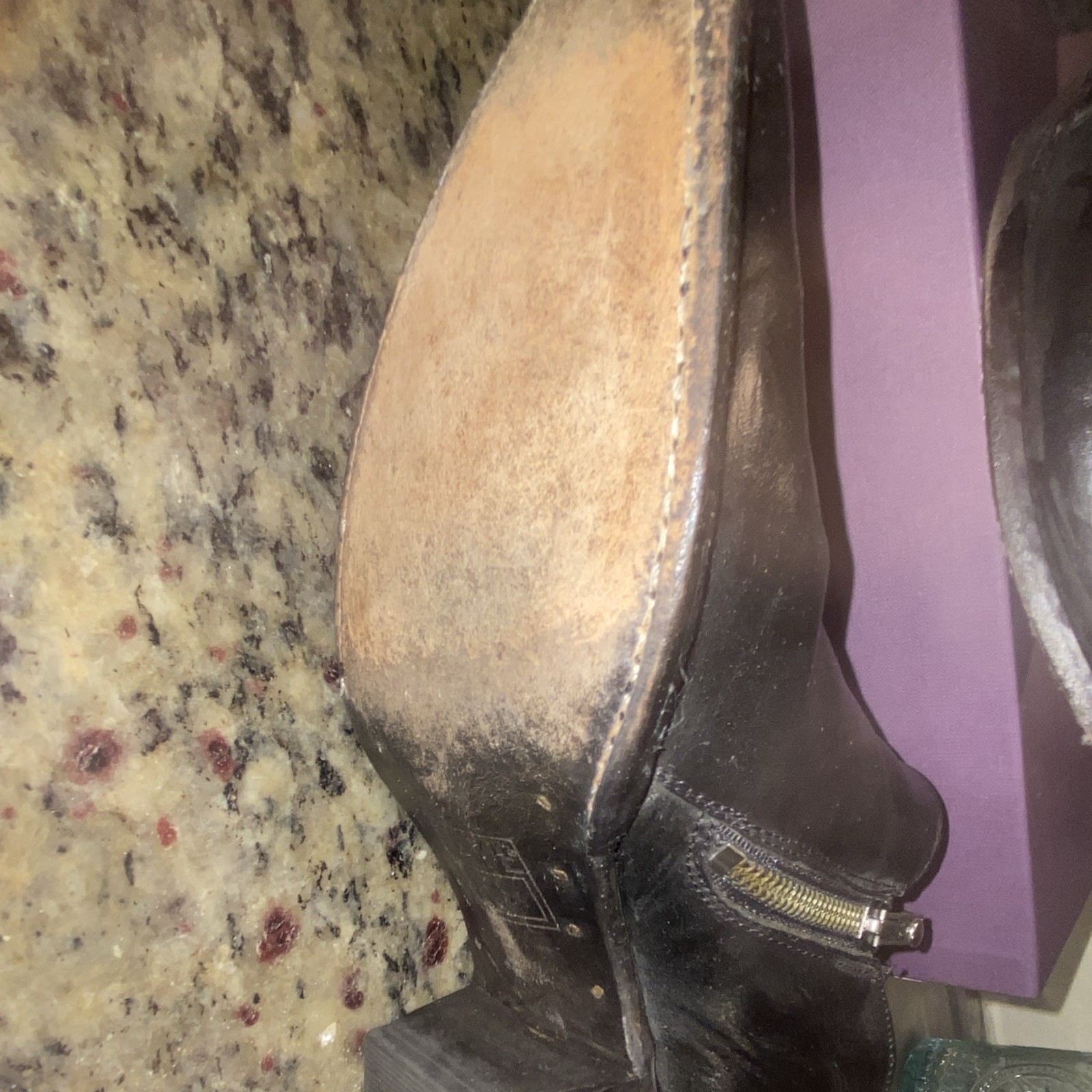 Frye Women’s Black Leather Ankle Boots Almond Toe Zip, Size 9.5 B
