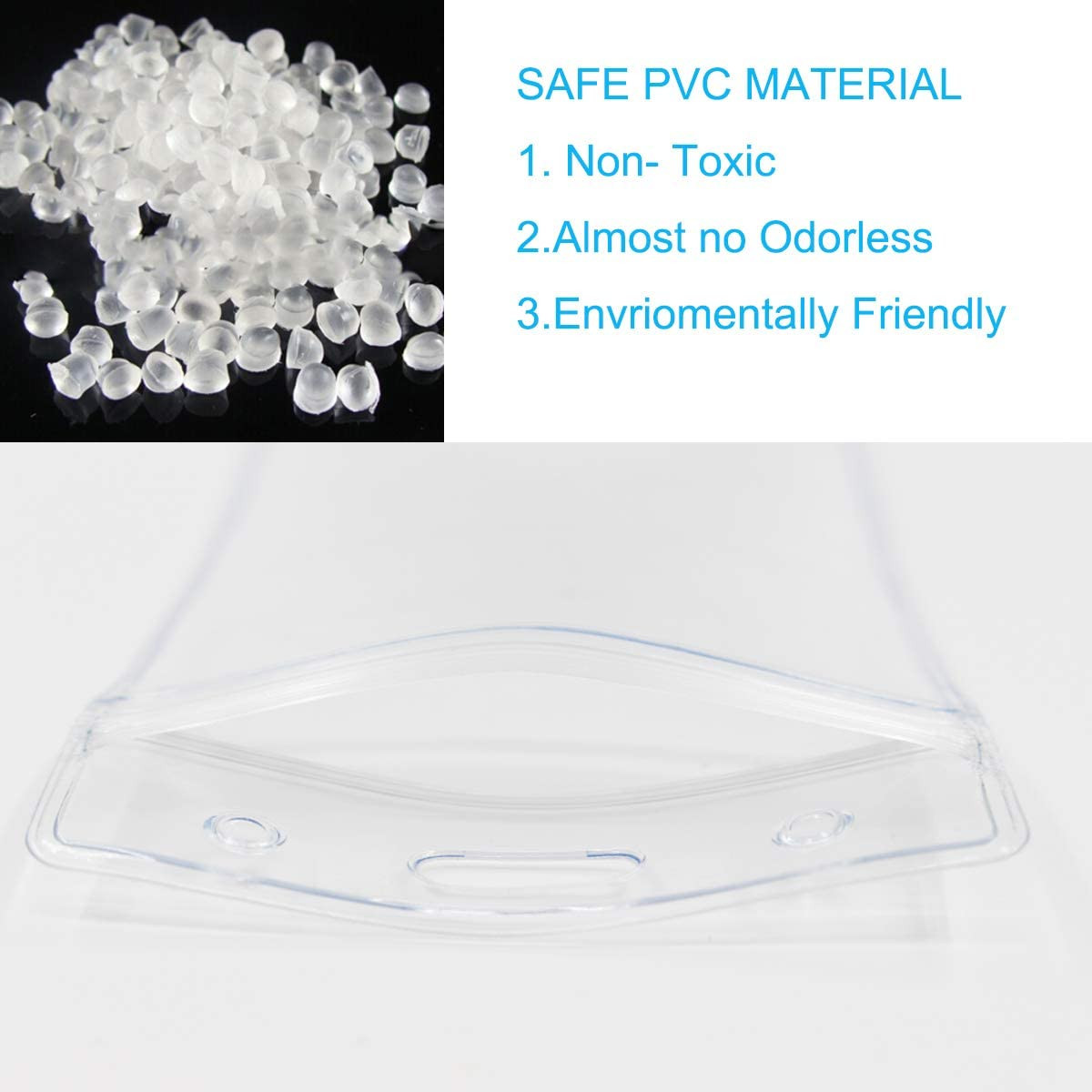6 Pcs Waterproof Clear Badge Holders, Horizontal, 2.1×3.5 In