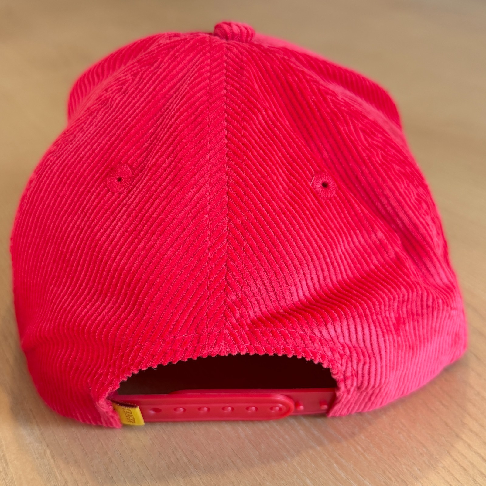Seager Bradley Corduroy Hat Cap Red Eagle Embroidered Outdoor Snap Back NWOT
