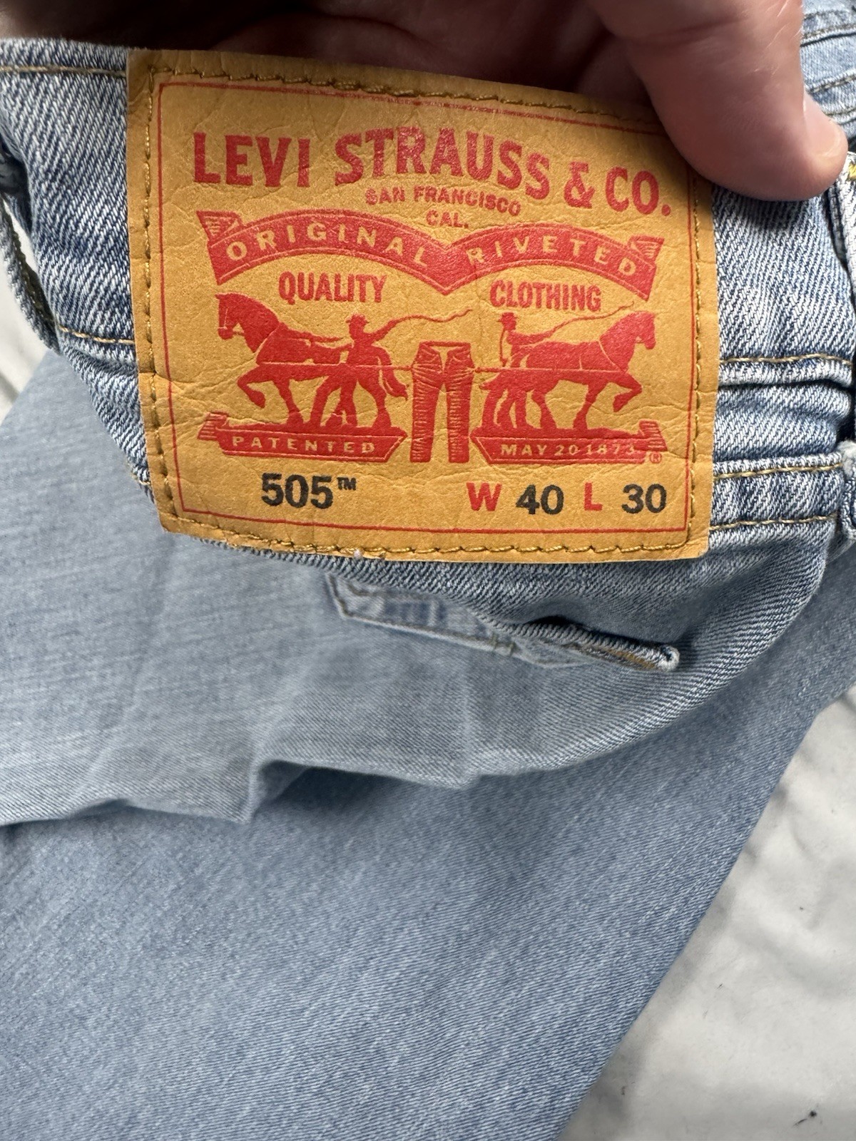 Levi’s 505 Regular Fit Jeans Men’s 40×30 Light Wash Straight Leg Denim