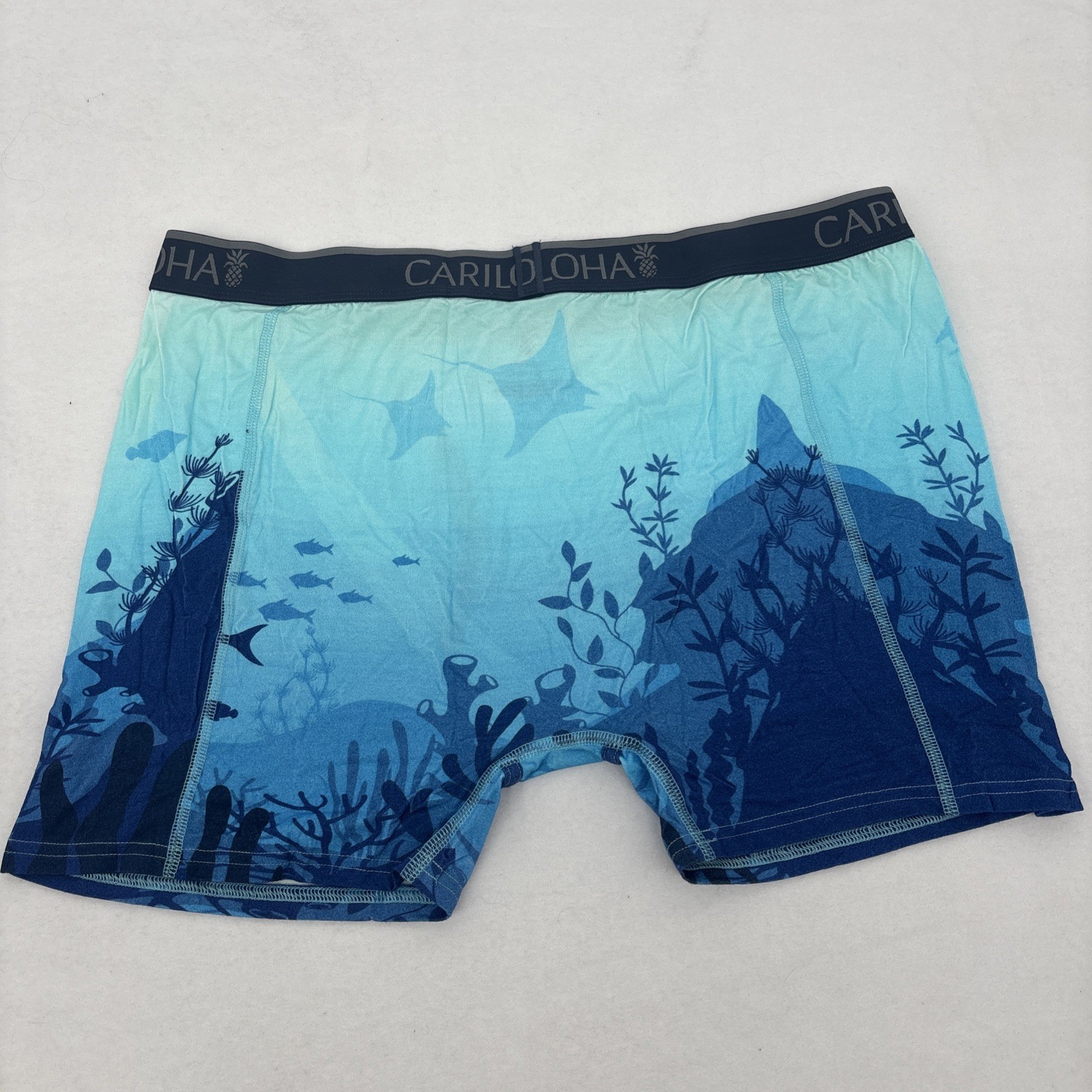 Cariloha Boxer Briefs Size XL Bamboo Blend ocean pattern flex waistband
