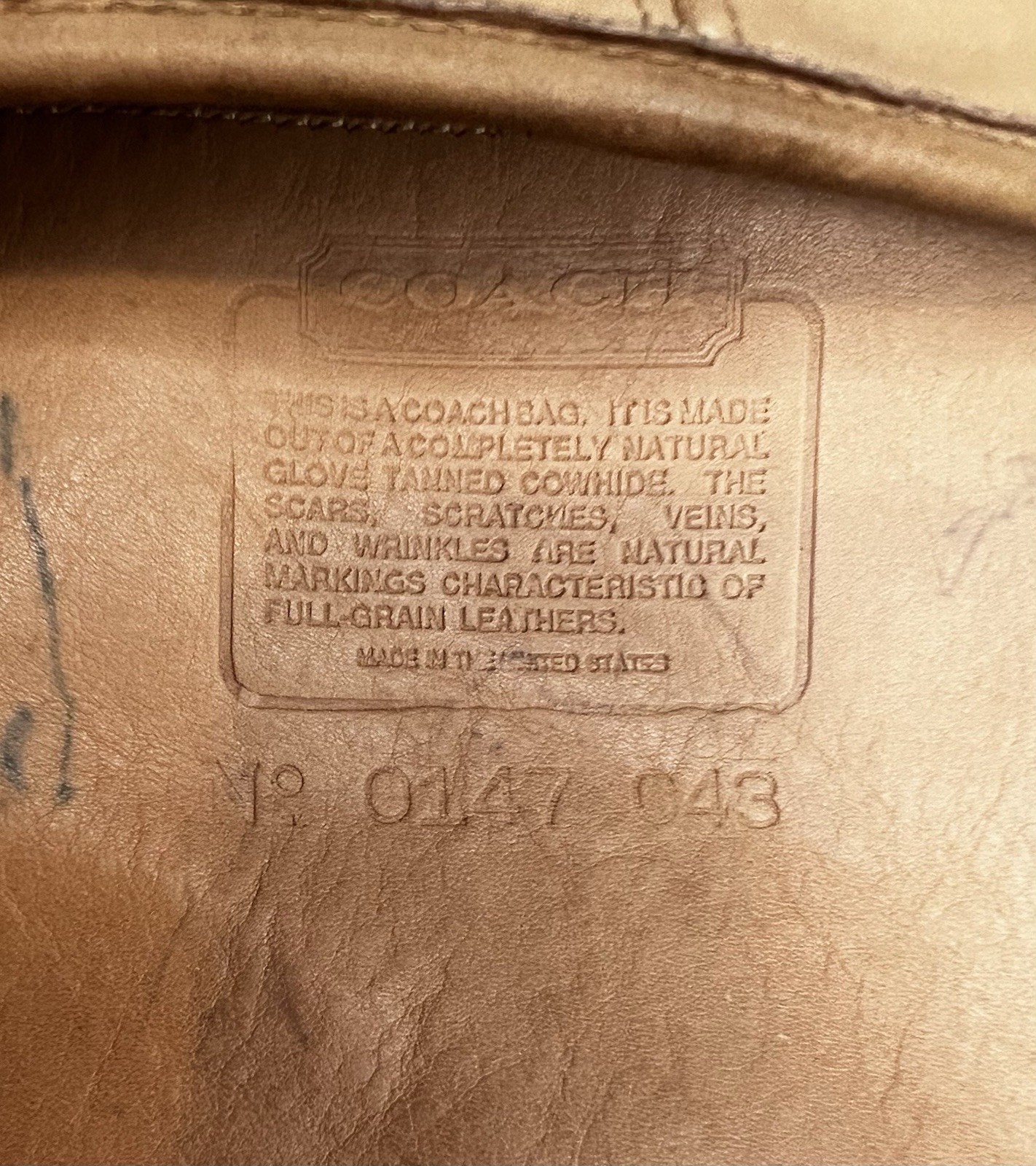 VINTAGE Coach Bleeker Legacy Tan Leather Crossbody Bag Made in USA