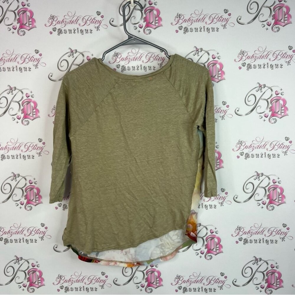 Joe Fresh top butterfly multicolor Floral Butterfly Long Sleeve Top