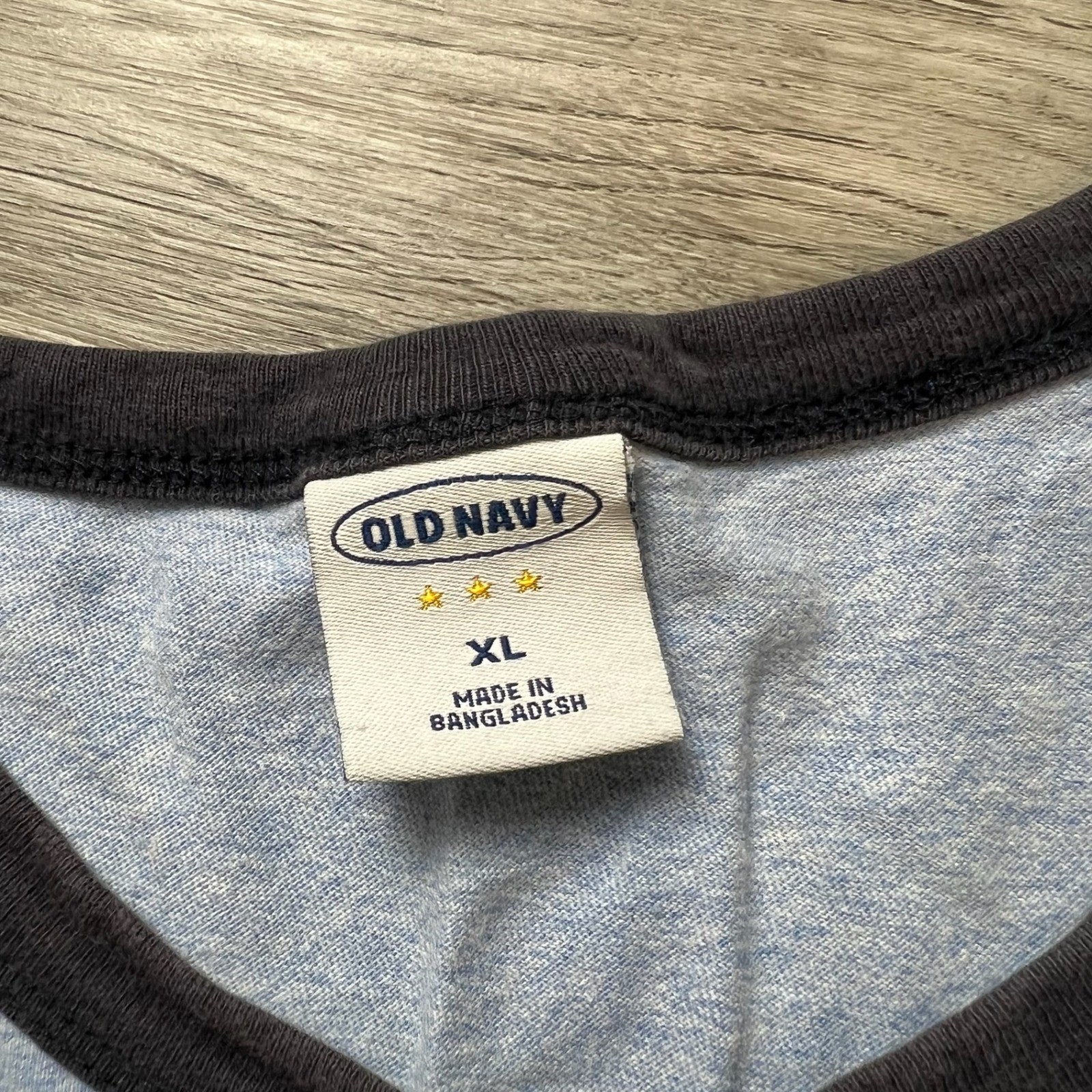 Old Navy Ringer Tee Mens XL Blue Eight Ball Eddies Montauk Graphic T-Shirt AD44