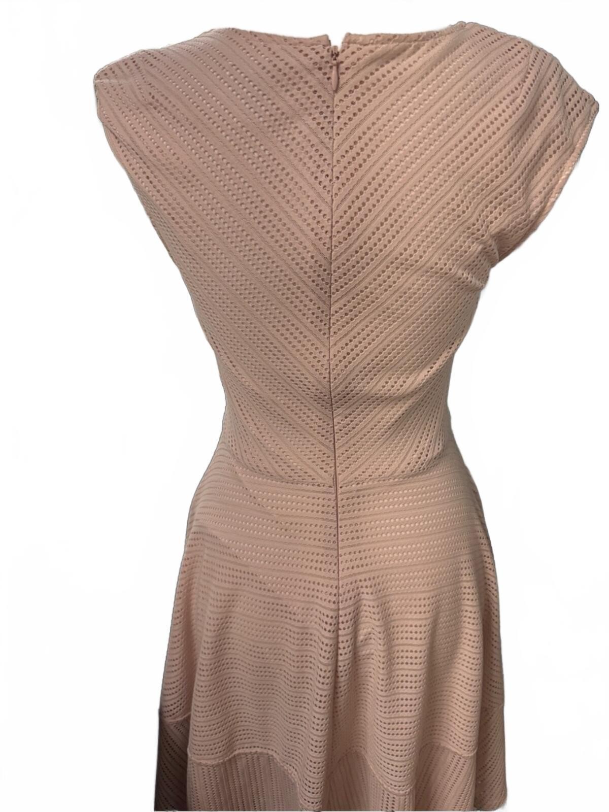 Bar III Summer Fit & Flare V Neck Peach Knit Dress Size Small