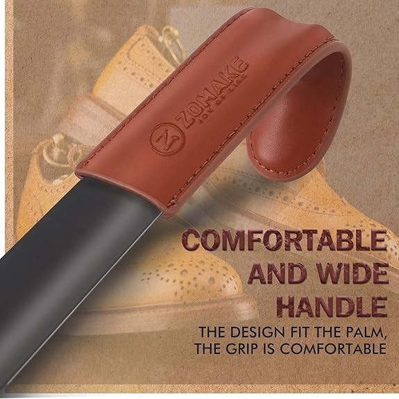 Metal Shoe Horn Long Handle for Seniors 16.5 Inches with 7.5 Inches Travel Shoe