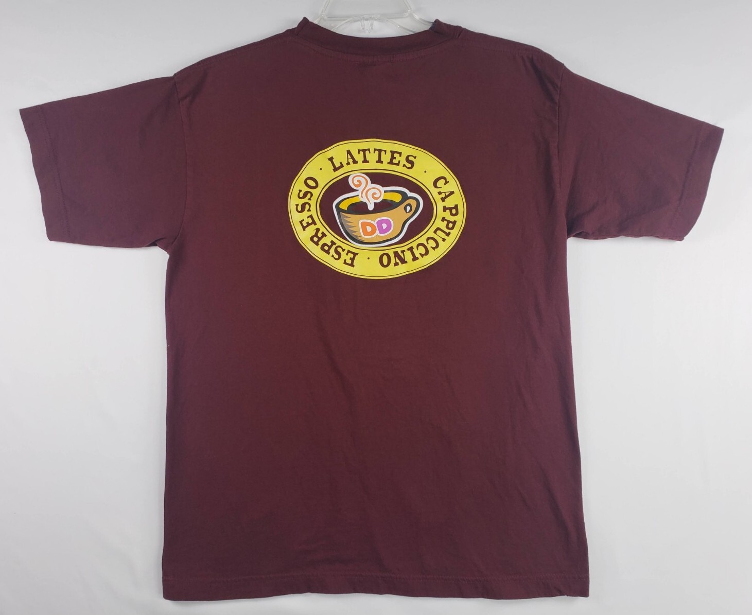 Dunkin’ Donuts T-shirt Lattes Espresso Cappuccino Crew Shirt Size Large Maroon