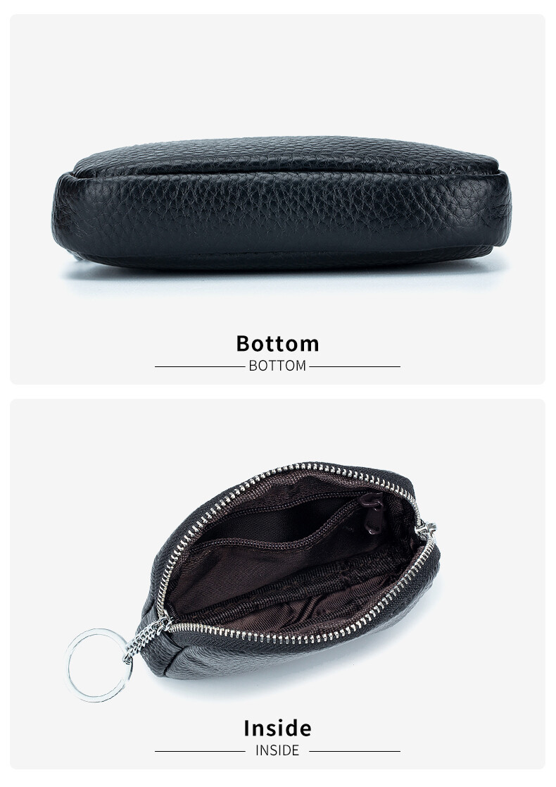 Real Leather Zip Coin Purse Small Wallet Change Pouch Card Cash Holder Storage