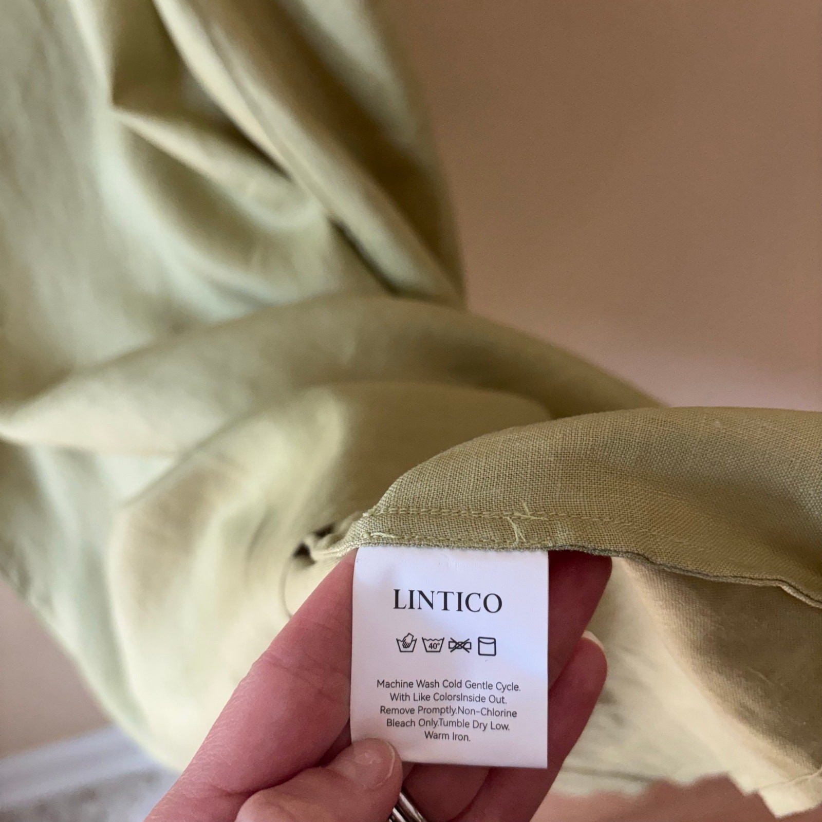 NWT LINTICO 100% Linen Sleeveless A-Line Maxi Dress Sage Apple Green