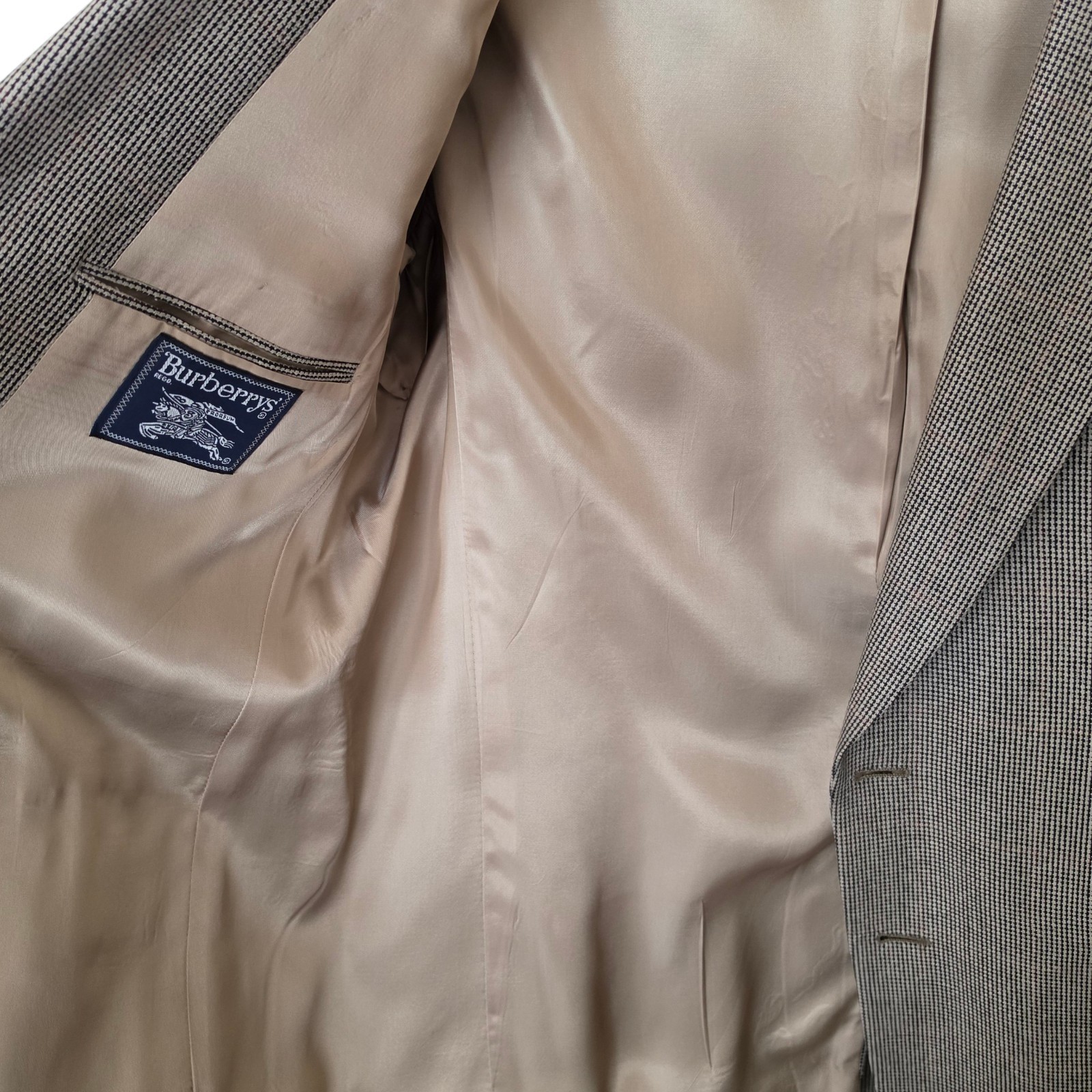 Vintage Burberry Blazer 44L Woven Nailhead Soft Tweed