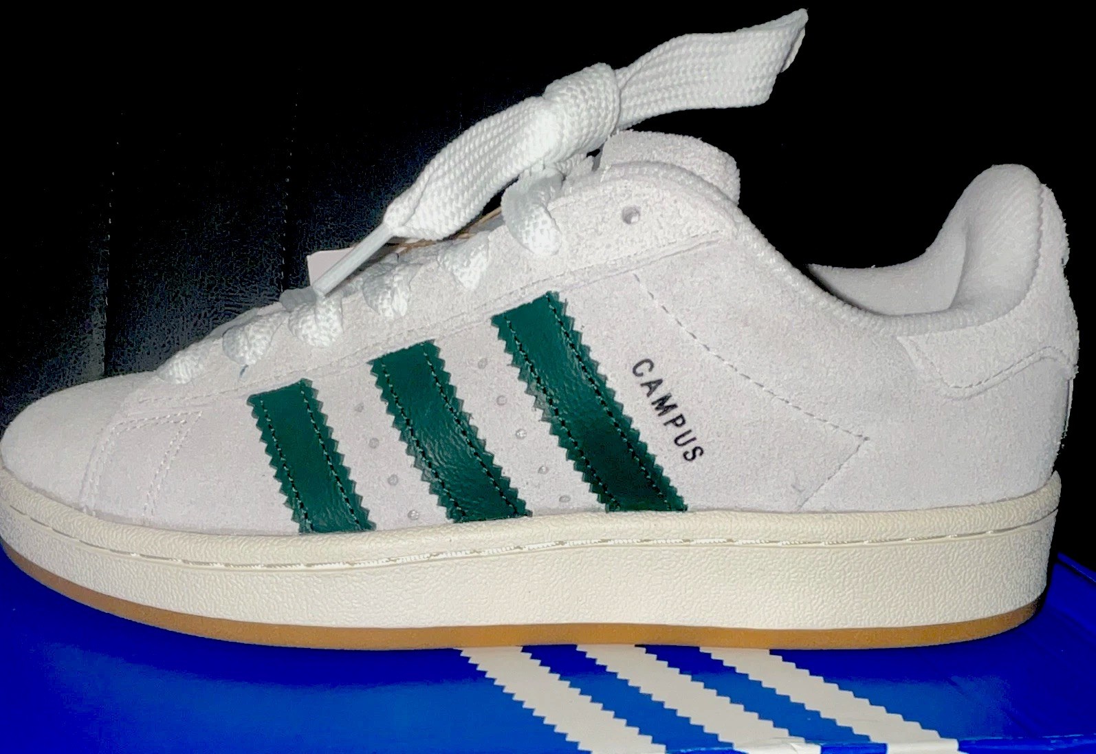 Adidas Original Campus 00s White/Green Suede Sneaker Men’s US 6 6 Y Green Laces