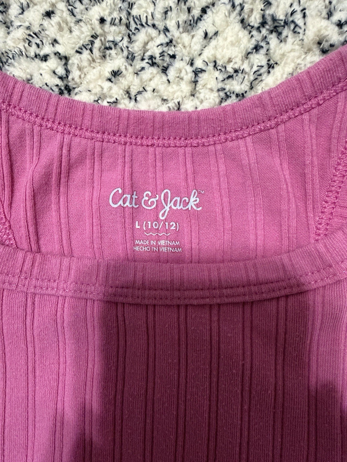 Cat & Jack Girls Ribbed Knit Racerback Tank Scoop Neck Pink L (10/12)
