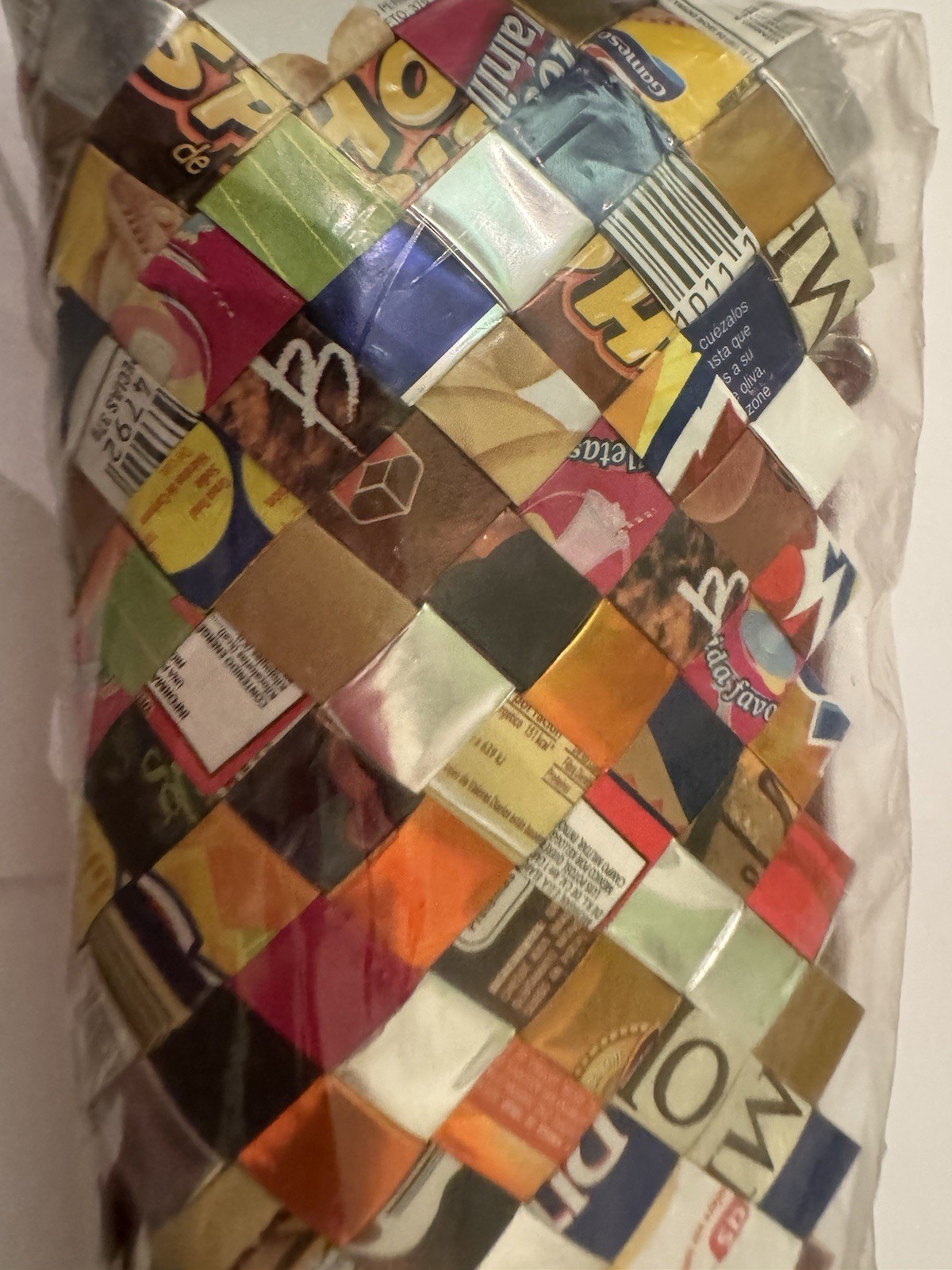 NEW Nahui Ollin Candy Wrapper Purse Woven Recycled EcoBag NWT New Y2K Retro