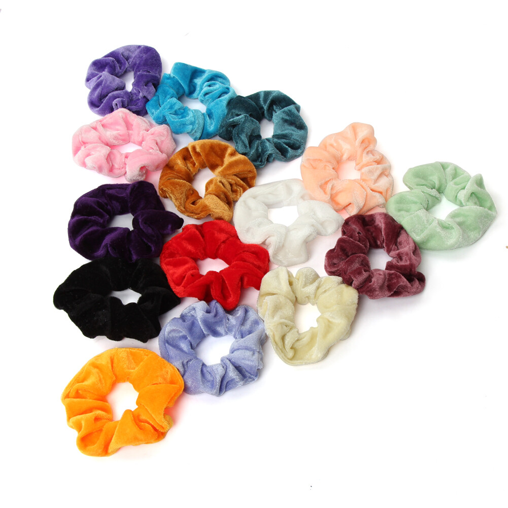 Lot Women Girl Hair Scrunchies Velvet Elastic Hair Bands Scrunchy Rope Ties