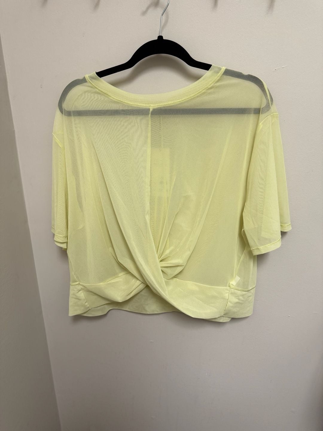 CALIA Twisted Mesh Short Sleeve Tee Light Green XXL