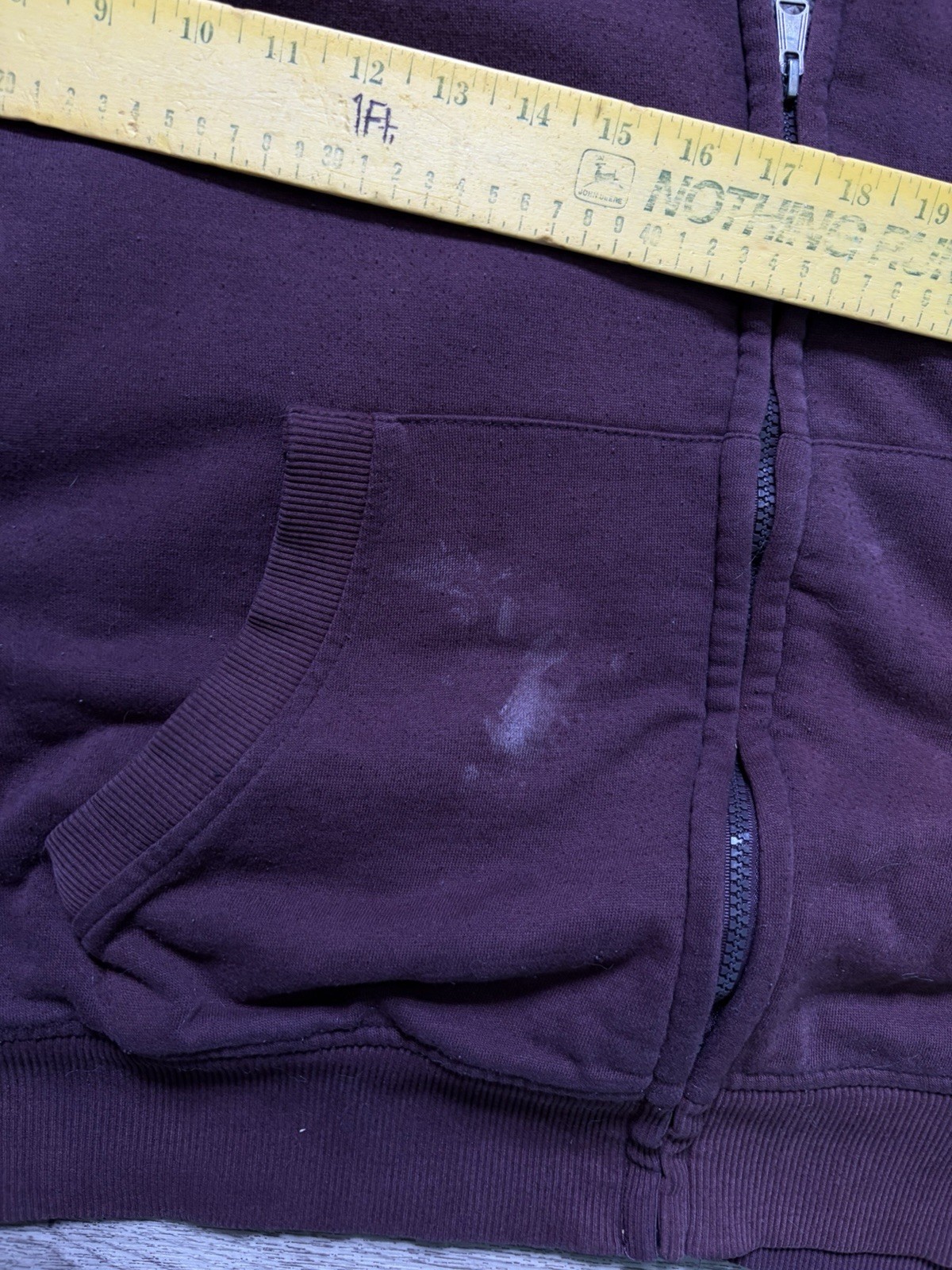 Faded Glory Men’s XL Purple Solid Full Zip Fleece Sherpa Lined Hoodie Pockets