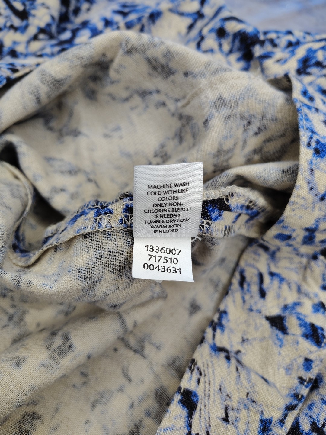 J. Jill Linen Blend Side Zip Pant Women’s Sz 6 Black Blue Beige Abstract