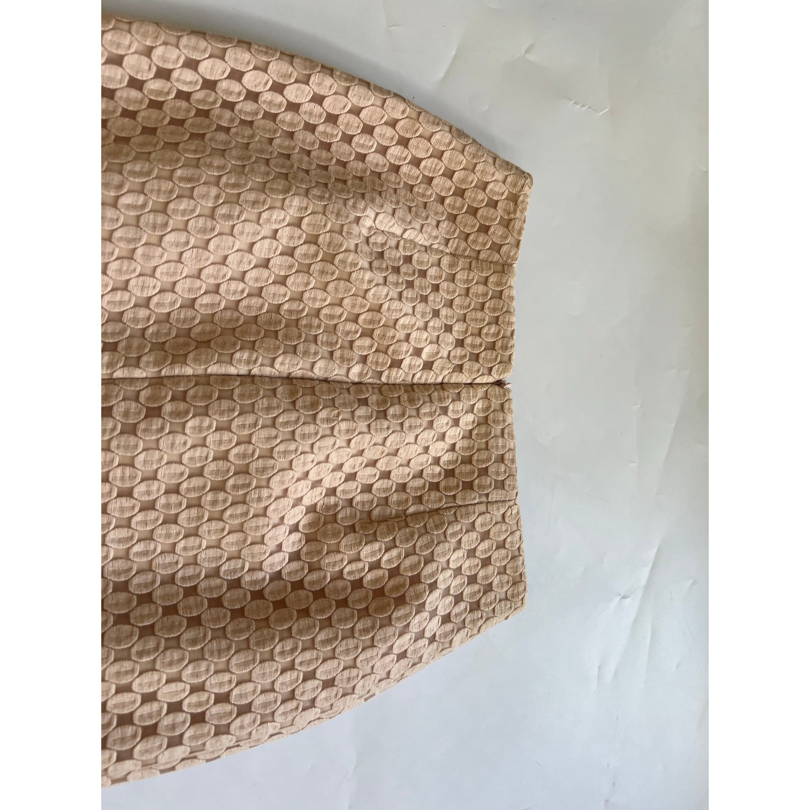 Intermix Nude Pink Beige Sheer Lined Slit Pencil Skirt Womens P Petite Cotton