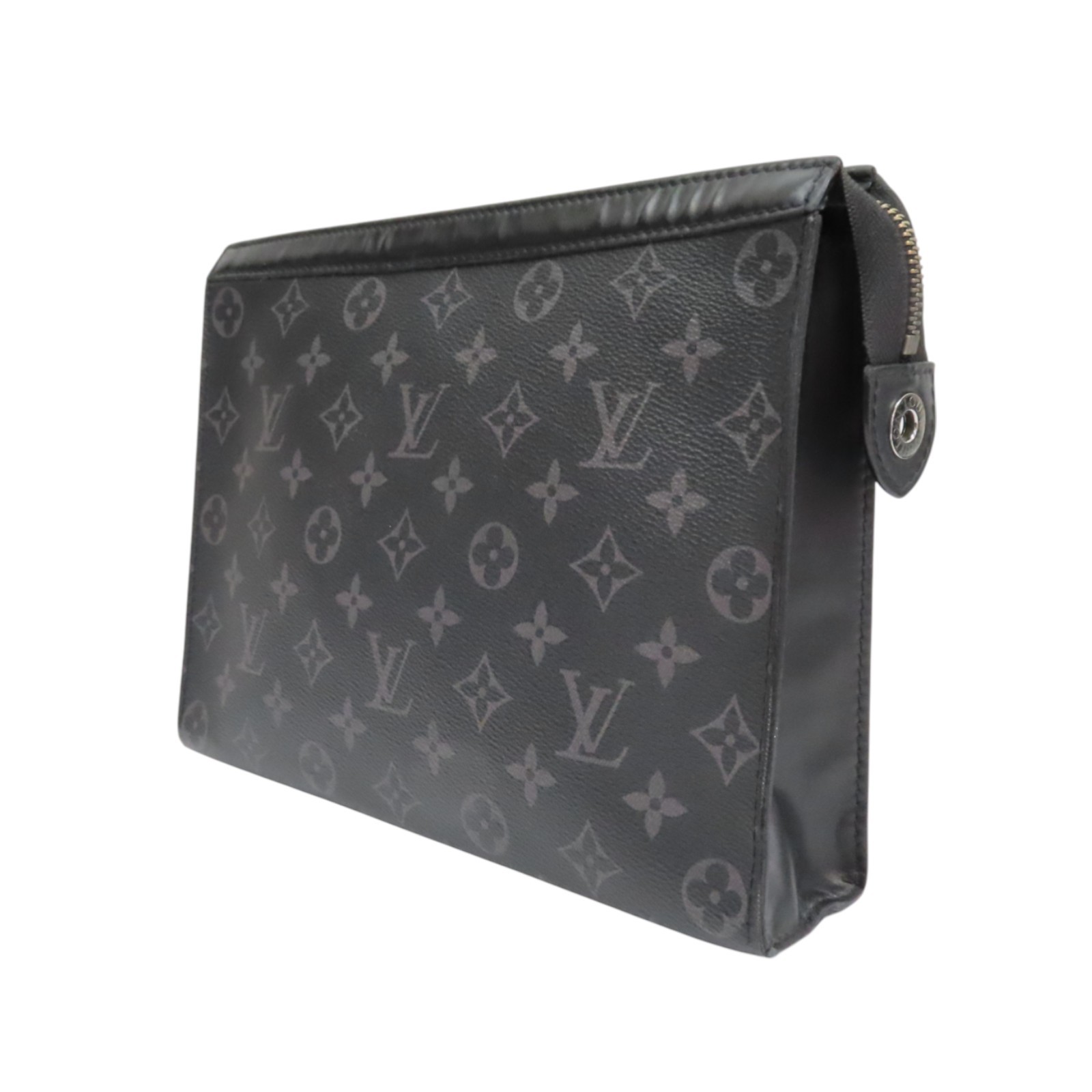 LOUIS VUITTON Pochette Voyage MM Cltuch Bag Monogram Eclipse Black M61692