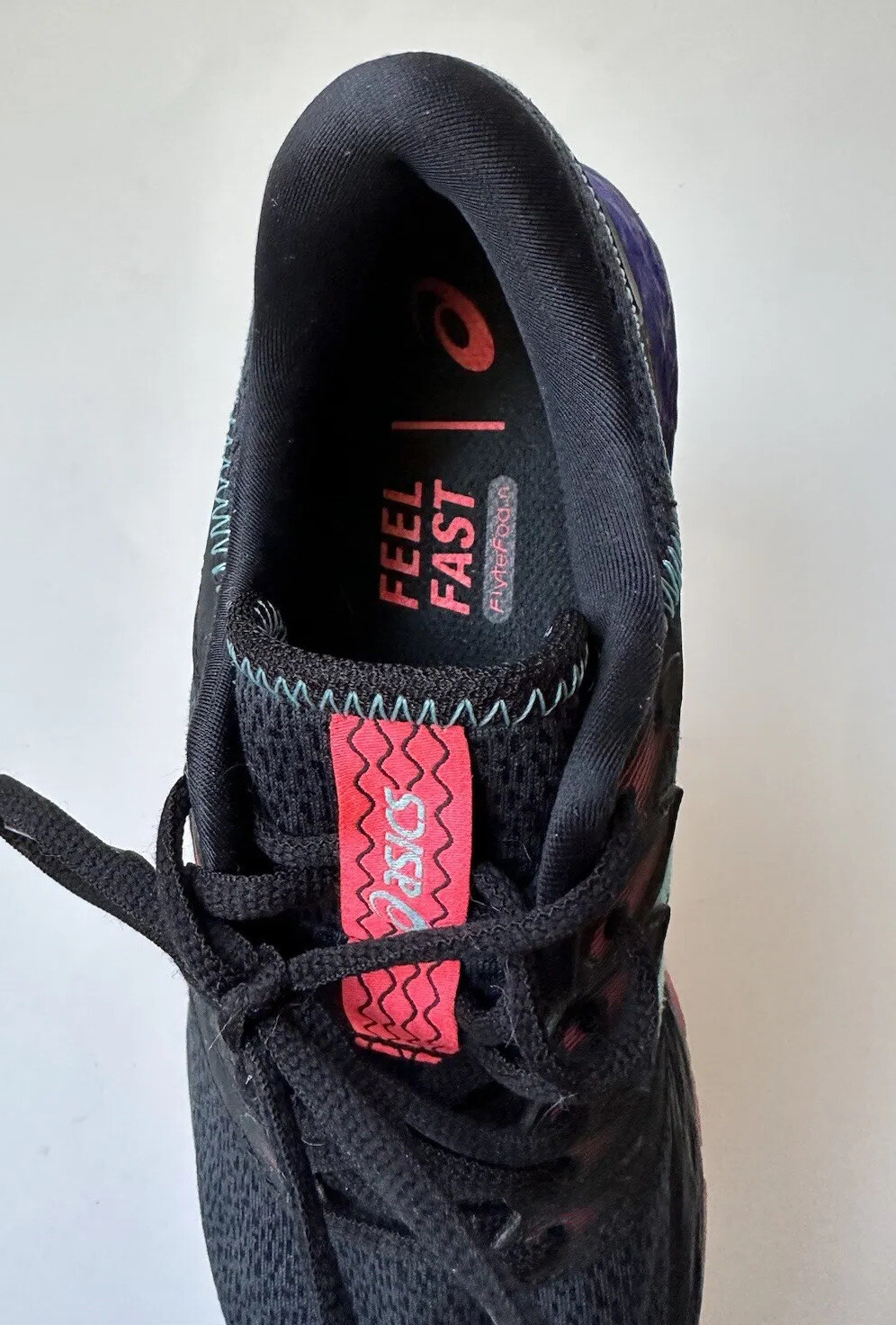 ASICS RoadHawk FF Twist Women Black Ice Mint Running Shoes 1012A520 Sz 7.5 -S28