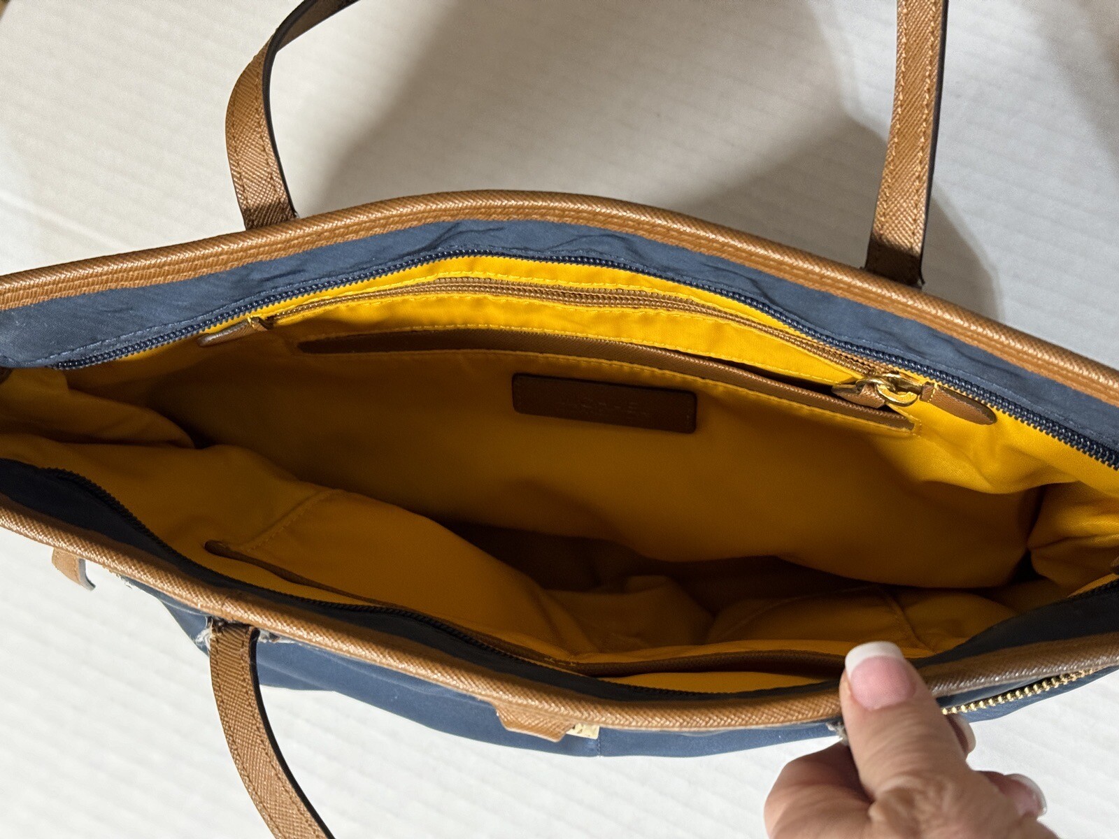 Michael Kors Purse Navy Kempton Tote Bag See Some Damage And Wear In Pictures