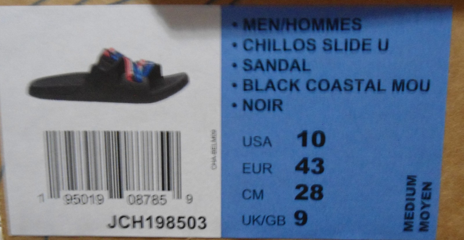 NEW Chaco Chillos Black Mens Sandals – Slides | 10M | Black/Mountain | $60.00