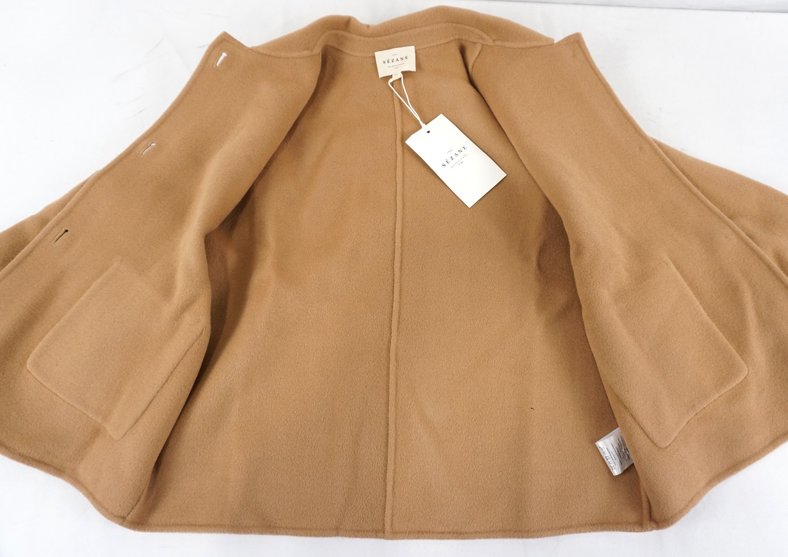Sezane Mia Wool Blend Collared Jacket In Light Camel – Women’s Size US 2