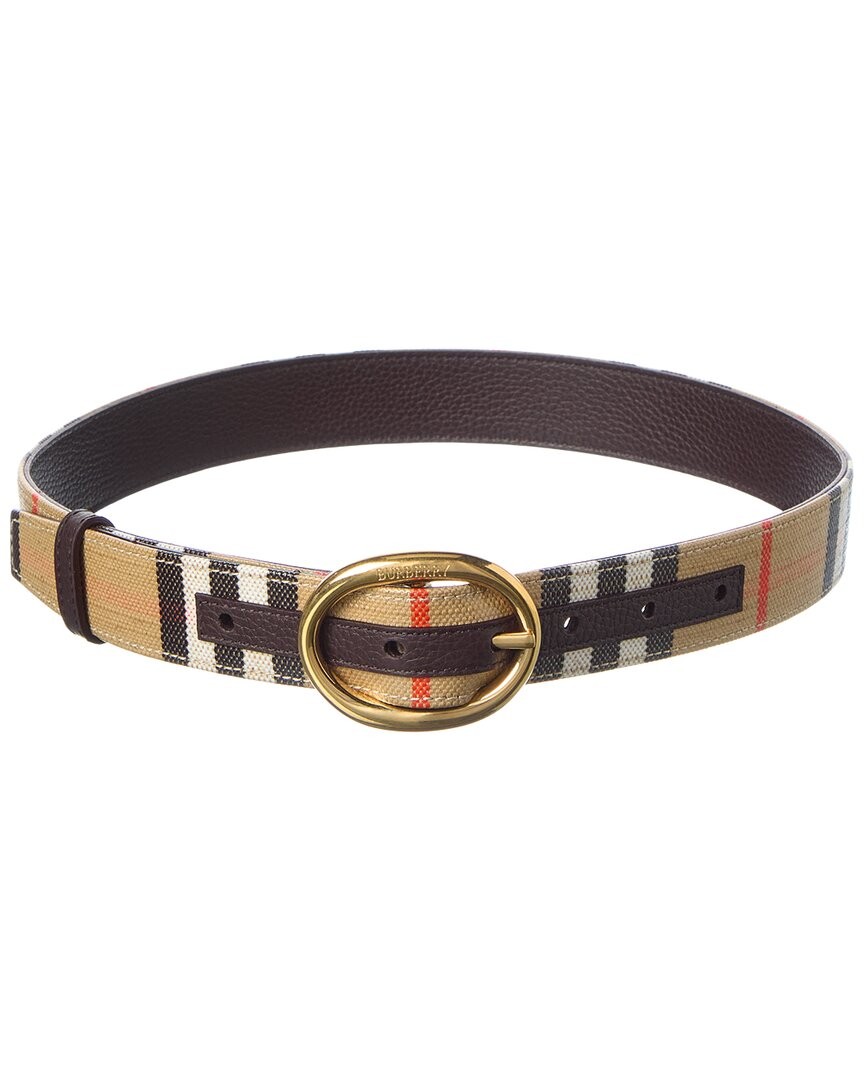 Burberry Reversible Check Coated Canvas & Leather Belt Women’s S