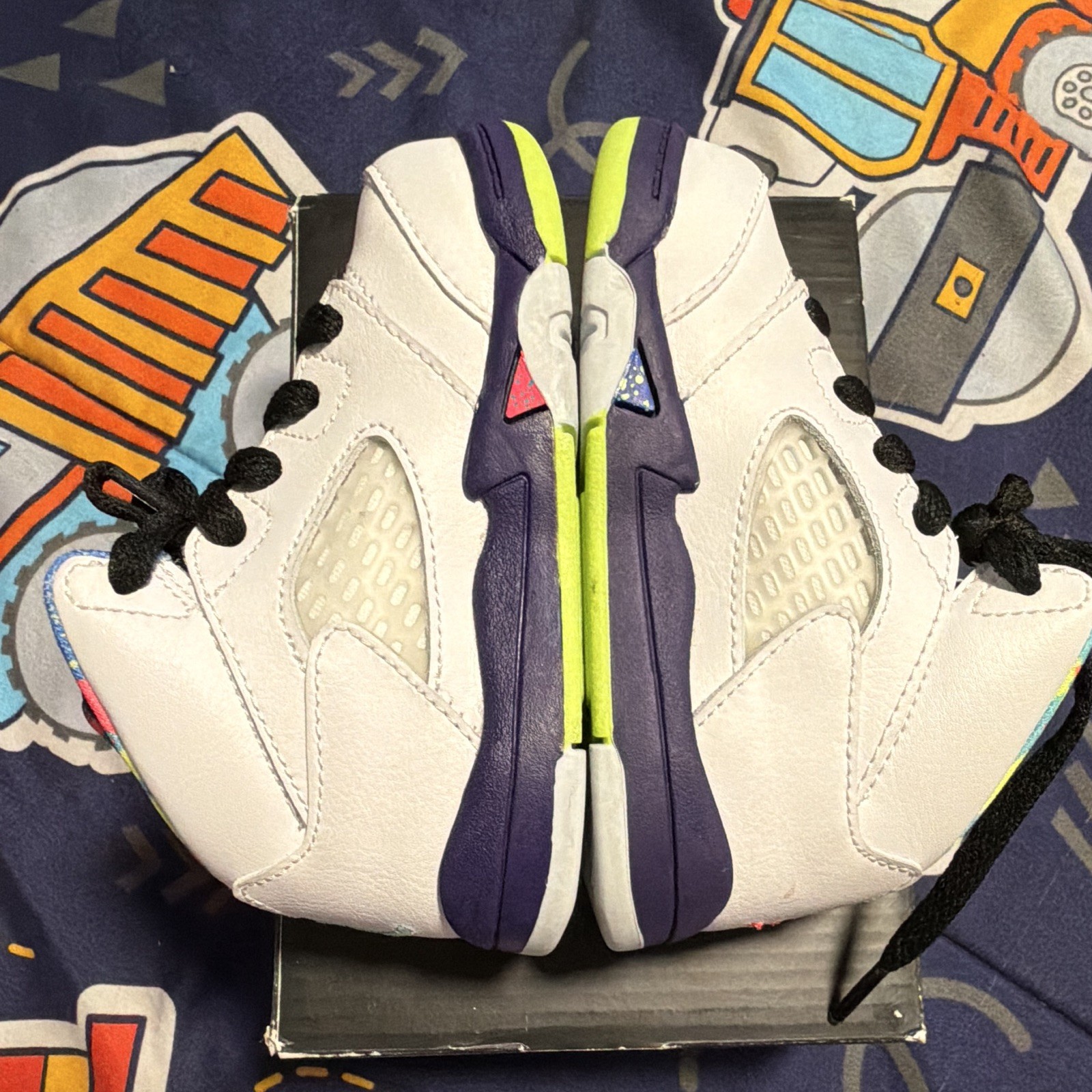 Jordan 5 Retro ( TD ) ( White Ghost Green Purple ) ( Size 6C ) DB3025-100