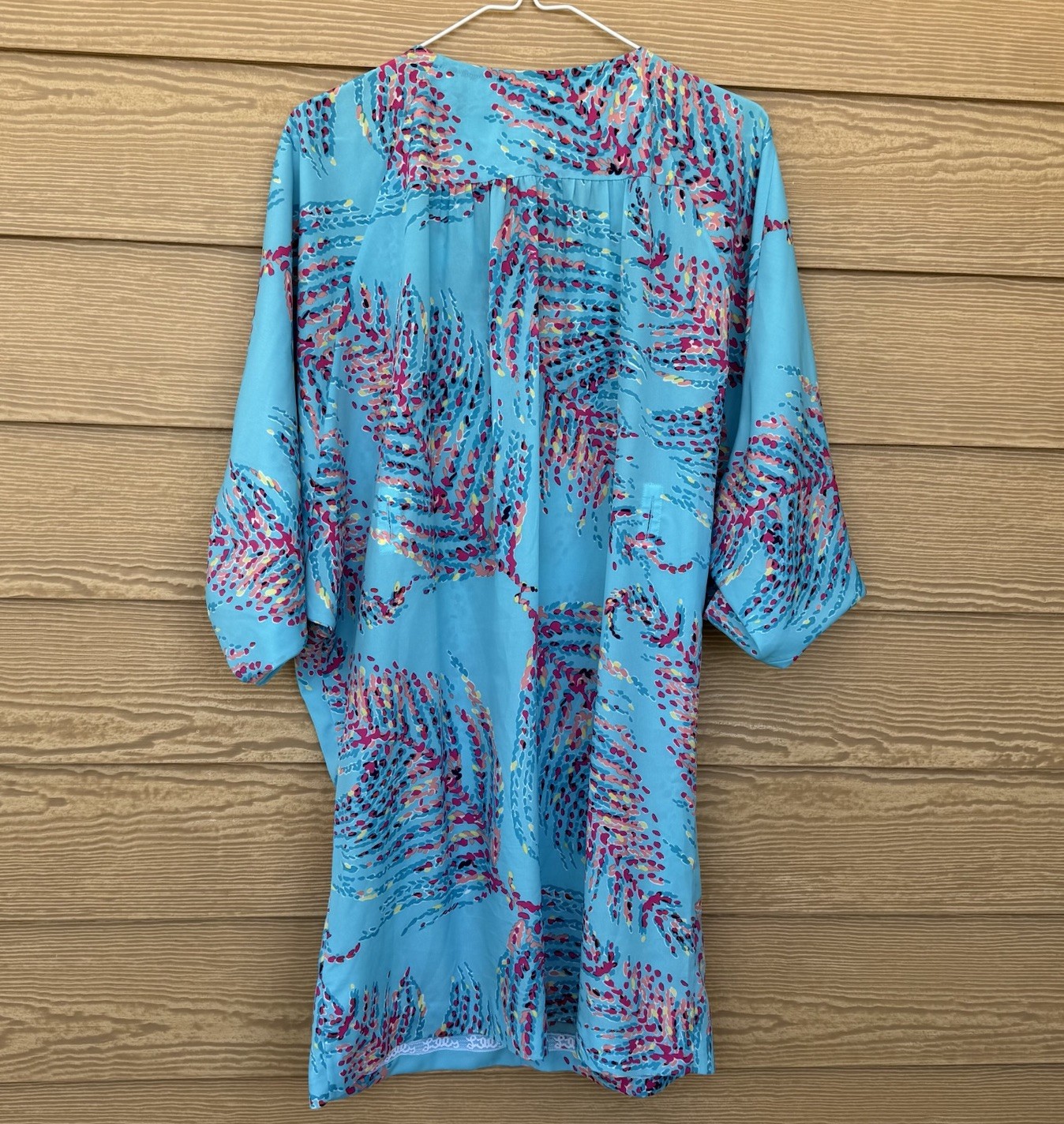 Lilly Pulitzer Wilda Bright Blue Beaded Neck Caftan Dress 238 Shorely Br G2U