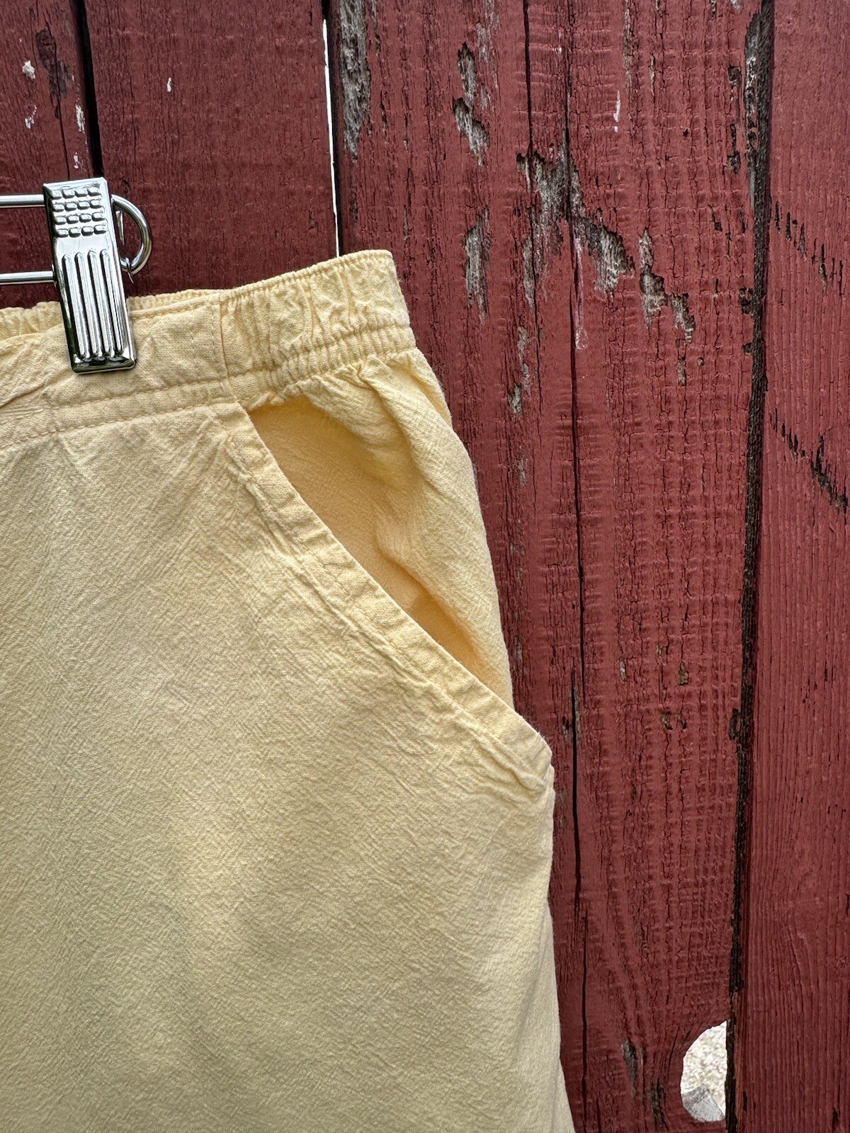 Classic Elements Butter Yellow Capri Pants Summer Vacation 90s Y2K 100% Cotton