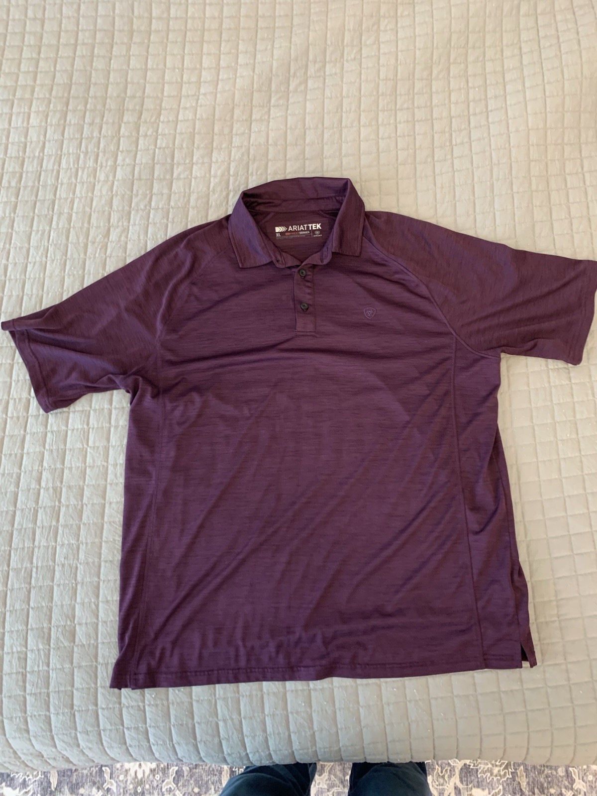 ARIAT TEK Heat Series Mens Large Burgandy Short Sleeve Polo Shirt