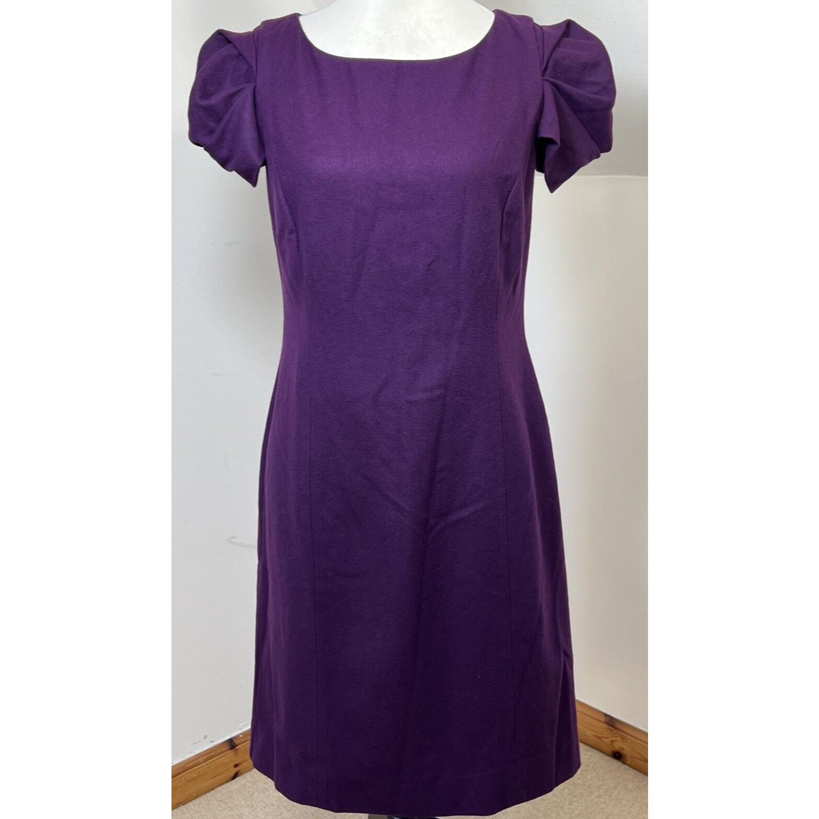 Great Plains Pencil Dress Size M Fits 10 Purple Wool Blend Dark Academia Dressy