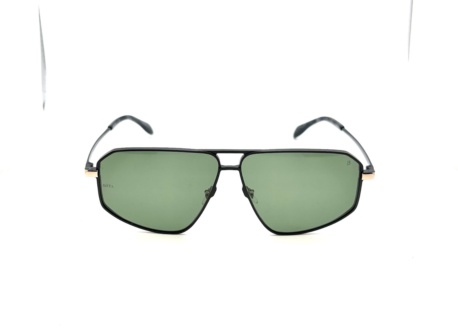 Mita Sunglasses Milano In Black Recycled Aluminum & Plastic Geometric Aviator