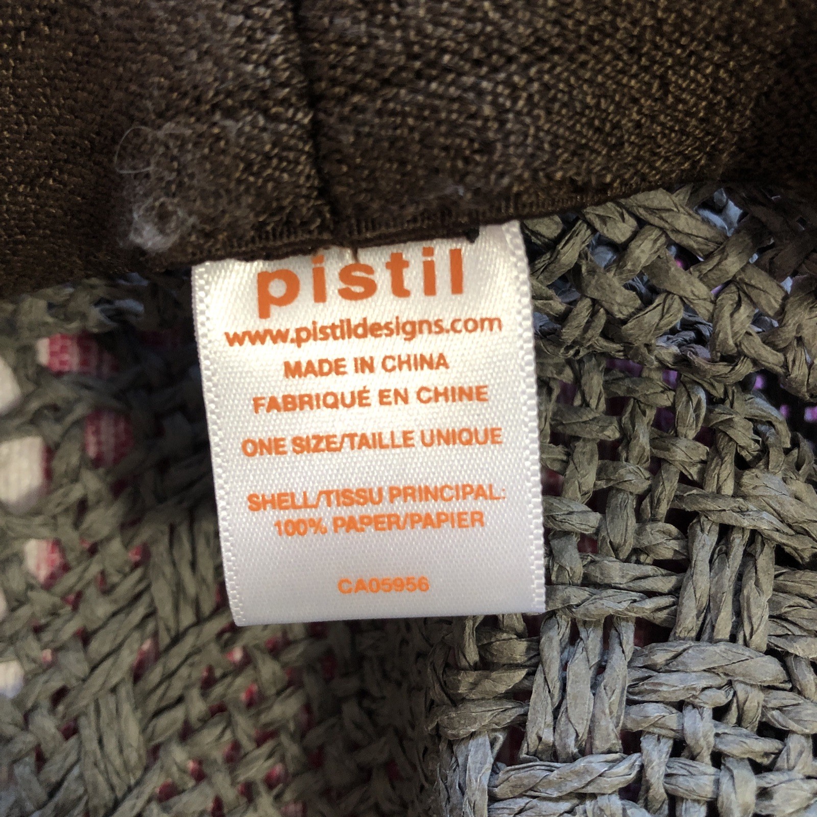Pistil Kenzie Straw Hat Beach Outdoor Hat Women’s One Size Dark Grey