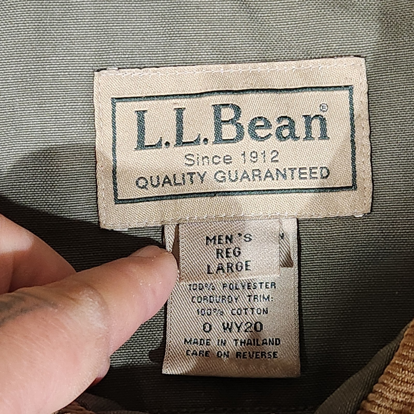 LL Bean Barn Chore Jacket 0 WY20 Field Coat Thinsulate Quilted Lining Men’s L