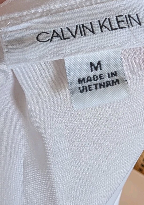 Calvin Klein Tunic Collar White Women’s Blouse