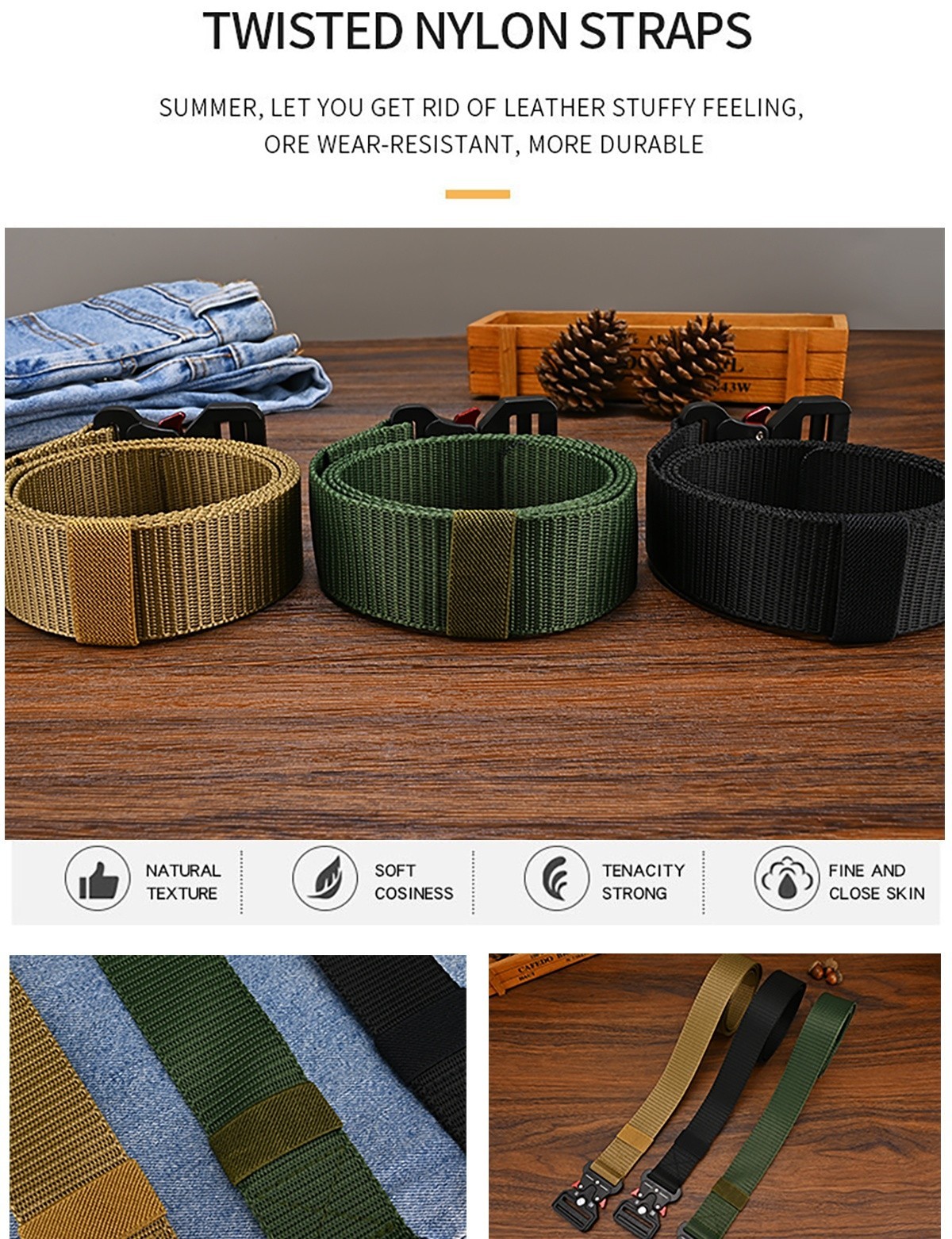 MEN Casual Military Tactical Army Adjustable Quick Release Belts Outdoor Duty