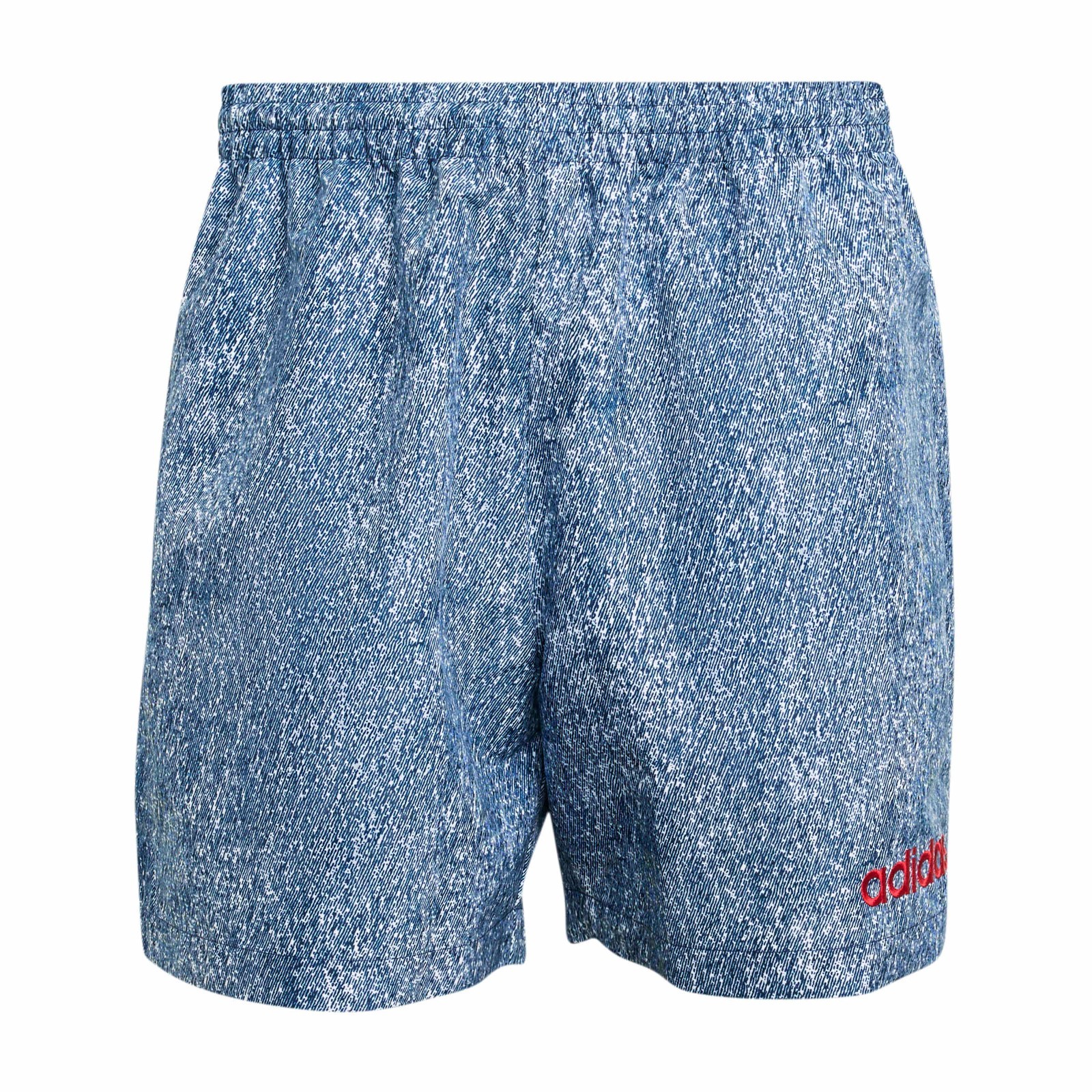 Adidas Originals Men’s (White/Dark Blue) Denim Graphic Shorts KB2804