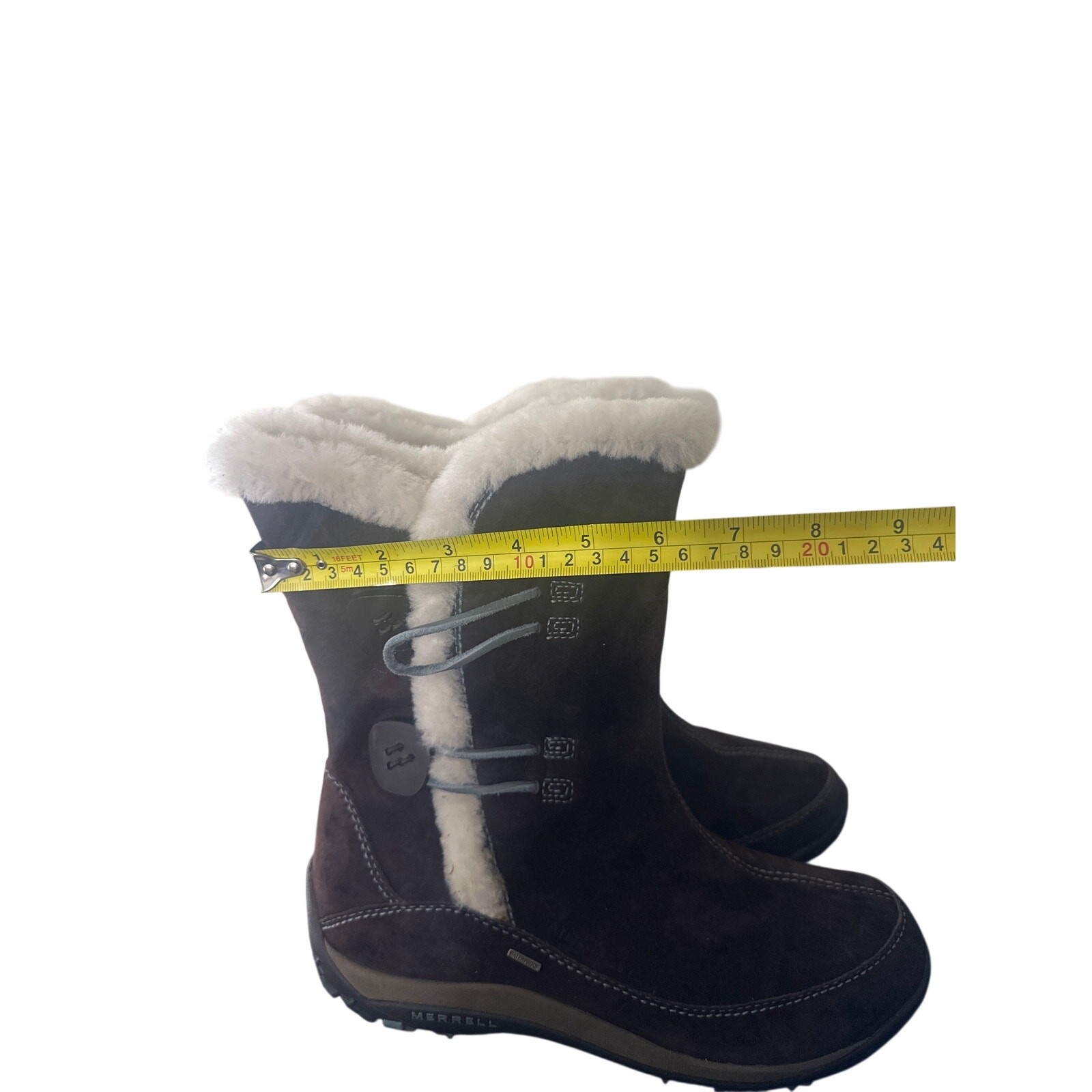 Merrell Yarra Waterproof high Snow Boots Womens s 10 Chestnut Brown Suede N
