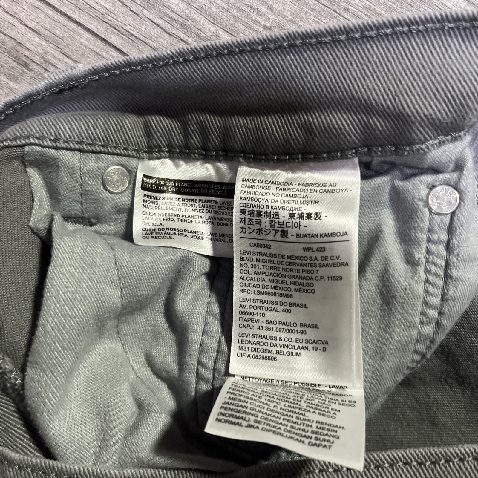 Men’s Levi’s 514 Straight Fit Gray Pants Size 32”x34”