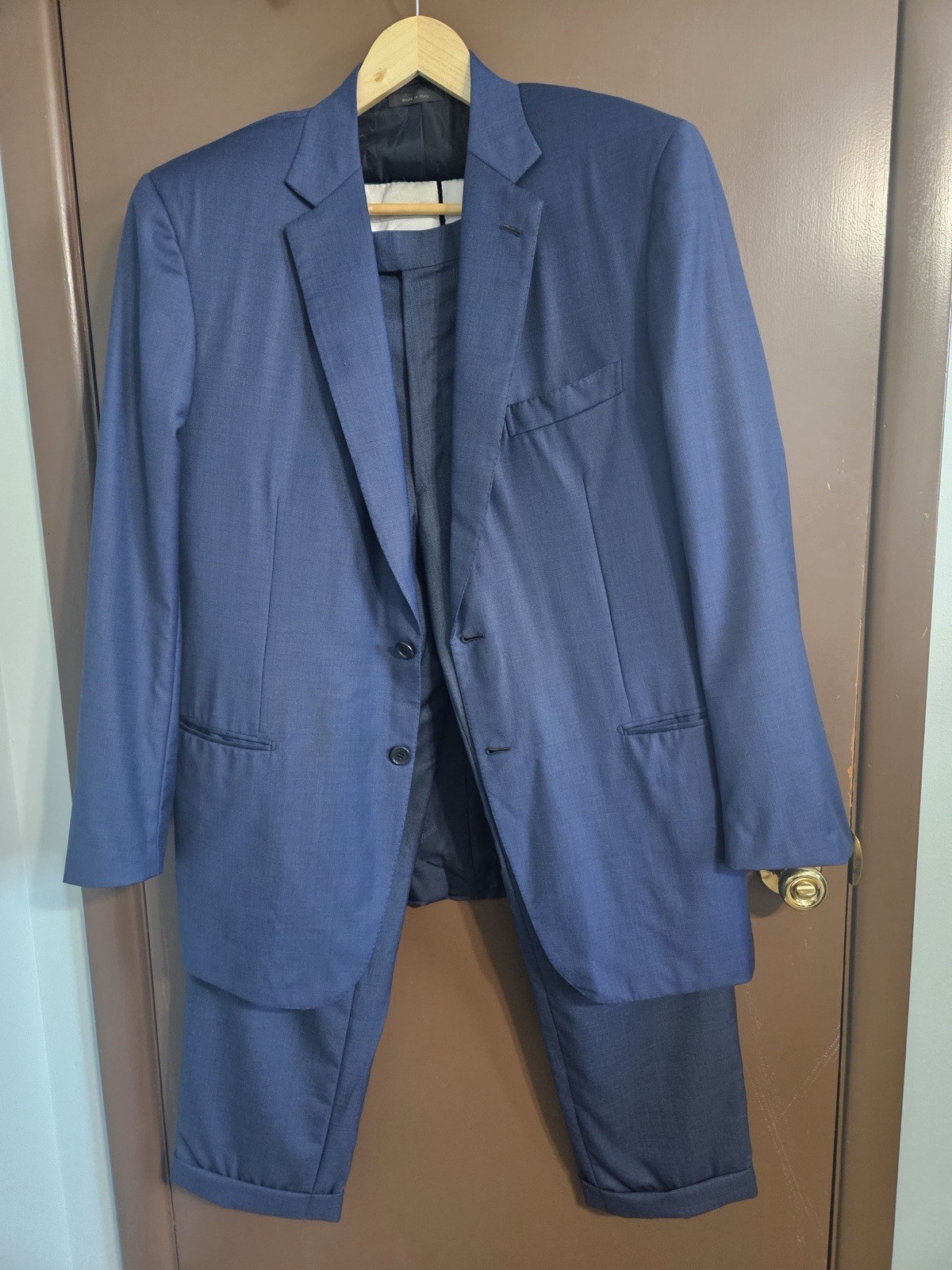 Vintage Brioni Men’s 2 Piece Wool Navy Blue Suit Size 44L Top 54L Bottoms