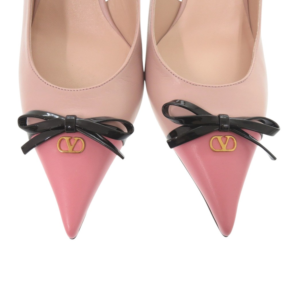 AUTHENTIC Valentino Garavani Be Pointy Slingback VLogo pumps pink Patent Leather