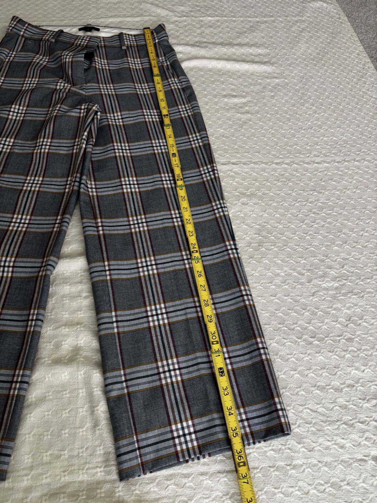 J.Crew Plaid Cropped Trousers Size 6 Gray Office Academia Minimalist Chic