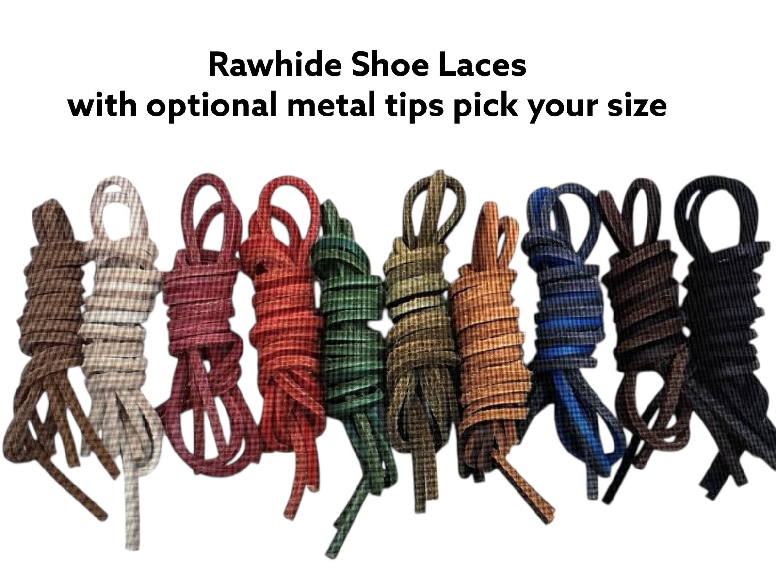 LEATHER LACES – Size 30, 36, 45, 54, 63,72″ Rawhide String Shoelace Bootlace
